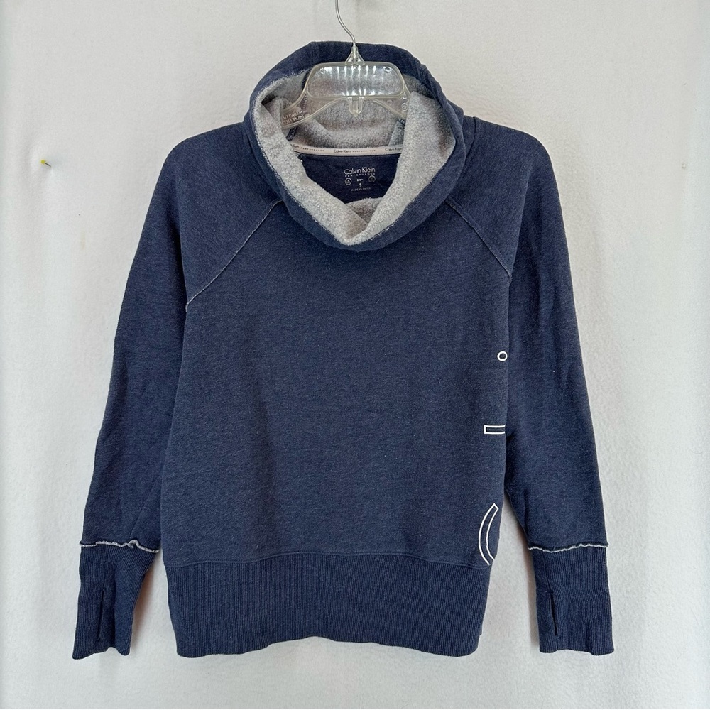 Calvin Klein Pullover Cowl Neck Sweatshirt Women’s Small Blue‎